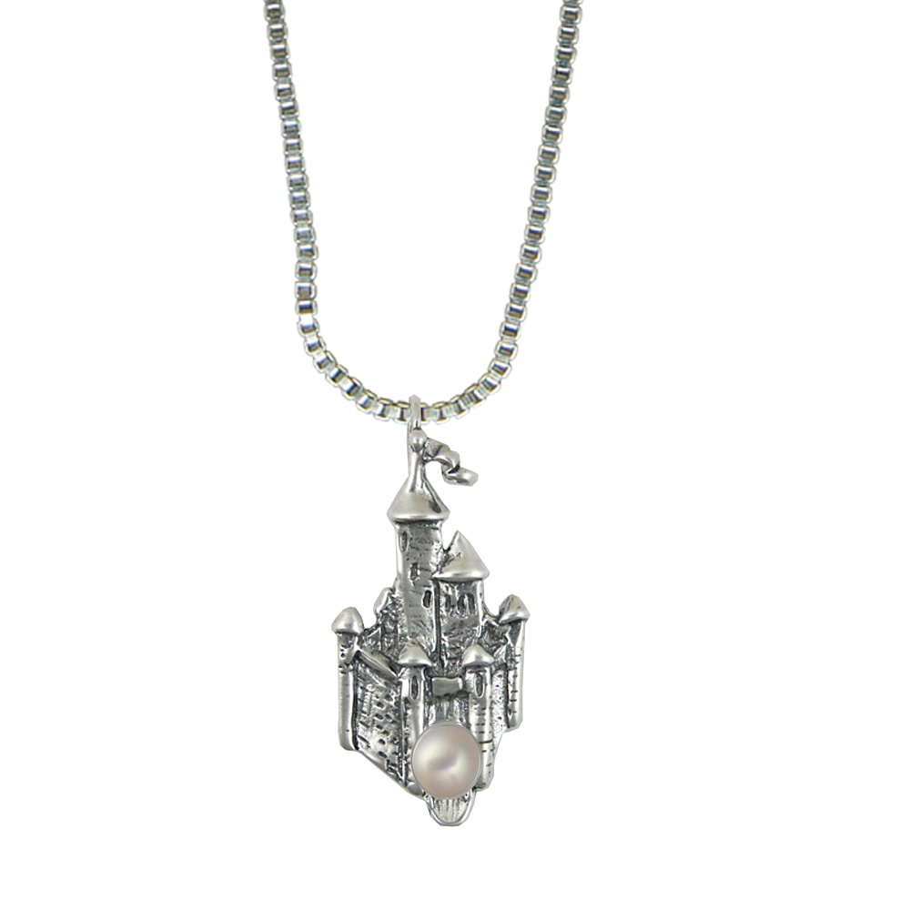 Sterling Silver Arthur's Castle Pendant With Cultured Freshwater Pearl